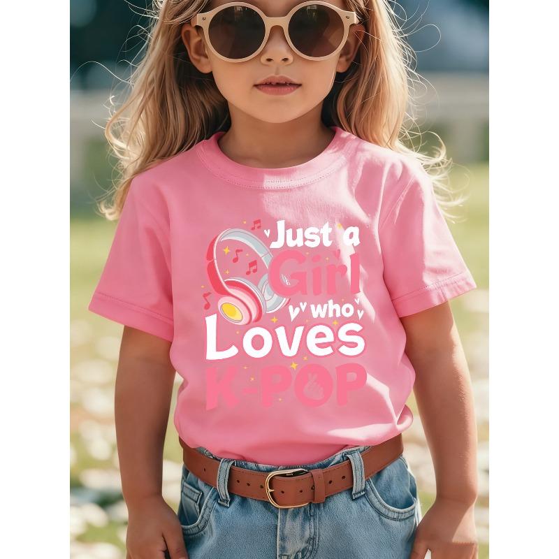 European Size Summer Fashion Girls Short Sleeved T Shirt with Earphones Music Symbols Hearts and Cartoon Patterns Casual and Versatile Top