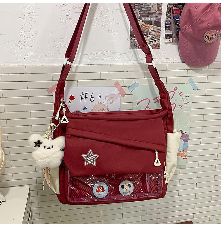 School Bag Large Capacity Ins Wind Tooling Retro Mailman Student Class Shoulder Backpack High Value Trend Messenger Bag