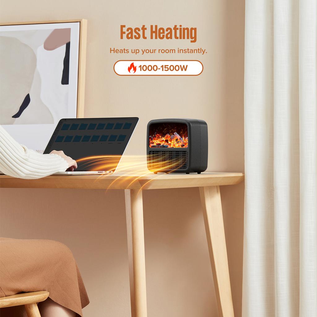 Electric Heater Fan with Handle Desktop Winter Warmer for Household Office Overheating Protection