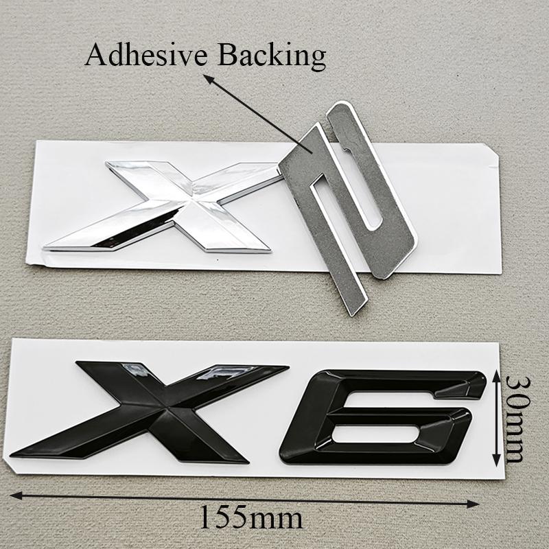 3D ABS Black Chrome Car Letters Rear Trunk Badge X5 X6 Logo Emblem Decals For BMW X5 X6 F15 G05 F16 G06 Sticker Auto Accessories