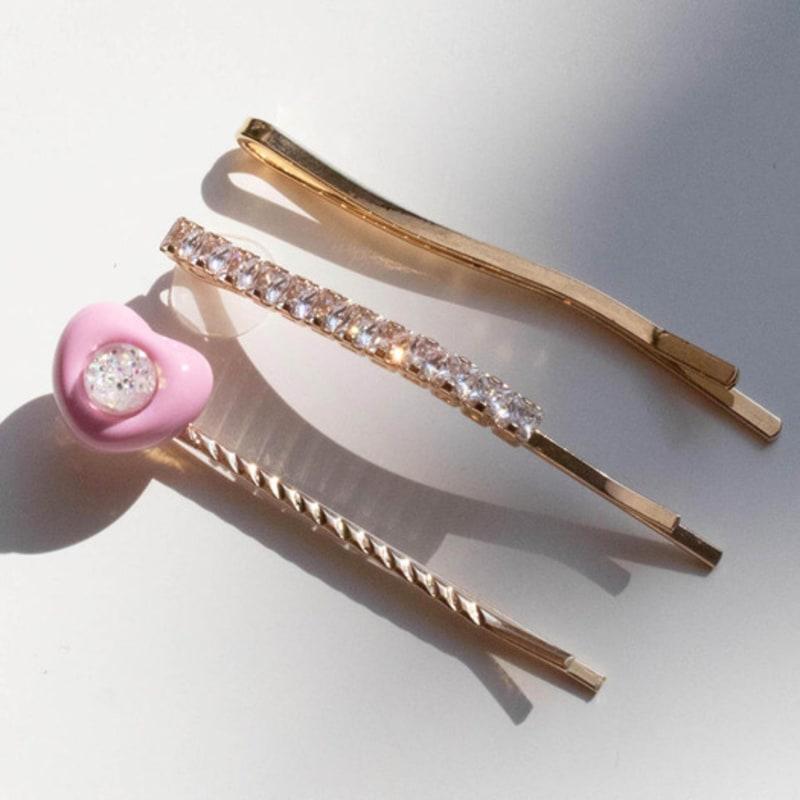 Luvinball Heart Snowball Hairpin Set(3pcs)