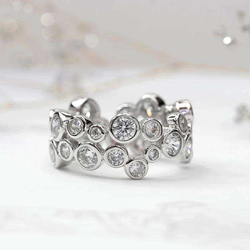 Huitan Charms Irregular Cubic Zirconia Ring Female Gorgeous Bright Unique Wedding Jewelry Chic Delicate Party Finger Accessories
