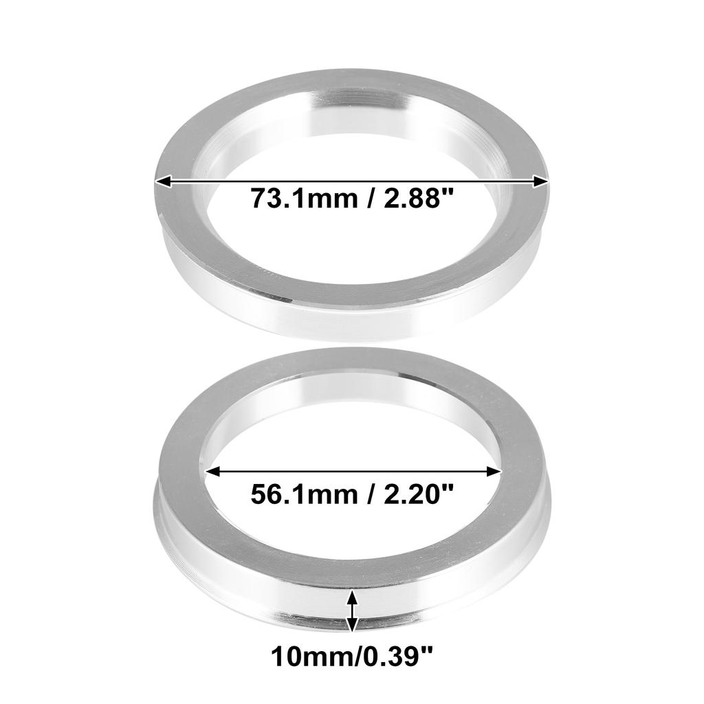 X Autohaux 2pcs OD 60.1 73.1 72.6mm To ID 57.1 56.1 64.1mm Aluminium Alloy Car Hub Centric Rings Wheel Bore Center Spacer Valve Stems 1
