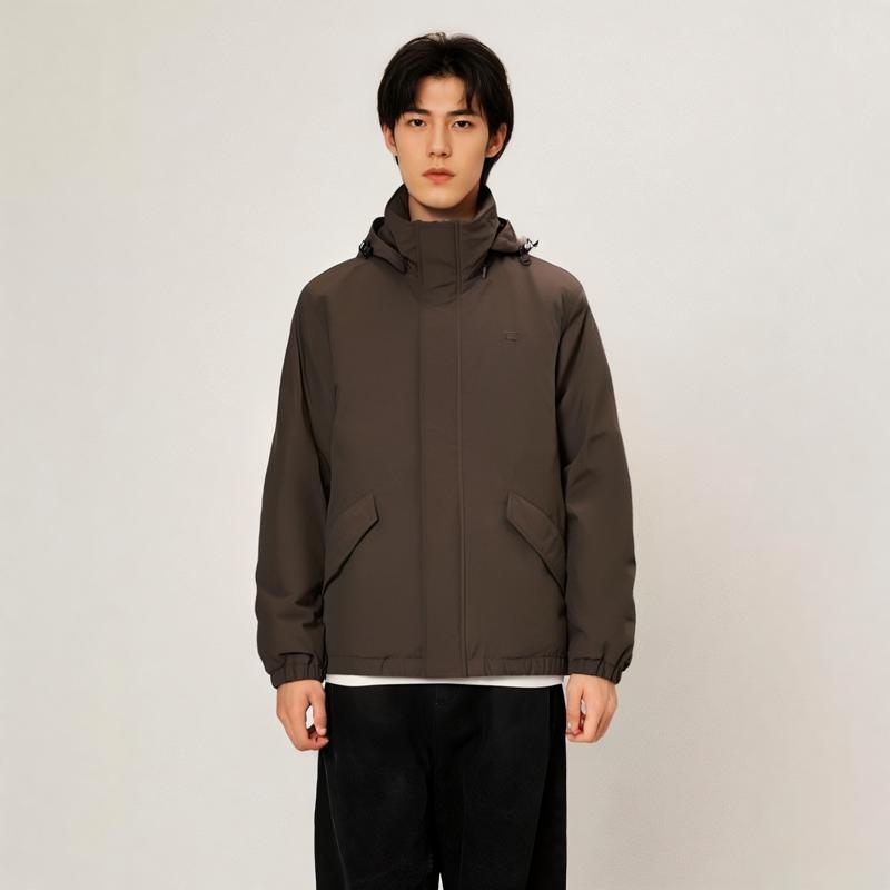 Levis Packable Comfortable Zip-Up Long Sleeve Down Jacket Men Jackets Brown 002HP-0001