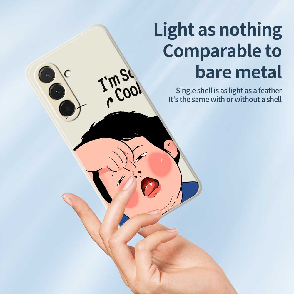 For Samsung Galaxy A36 5G Case Make Faces Kid Pattern Printing Straight Edge TPU Phone Back Cover