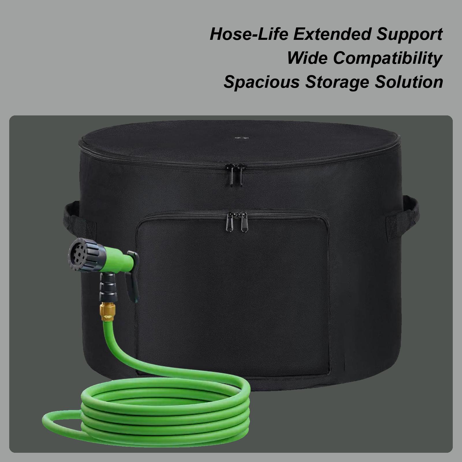 Water Hose Holders For Outside Garden Hose Organizer Bag Holds 150 Ft Gardening Accessories For Indoor Outdoor Yard Balcony nero