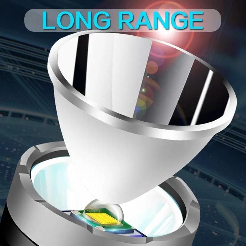 Solar LED Taschenlampe USB Aufladung Multifunktionale Taschenlampe Wasserdichte Taschenlampe Eingebaute Batterie Handlampe Campinglicht