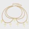 European and American Alloy Cross Pendant Multi-layer Body Chain with Wave Side Swing Waist Ornament