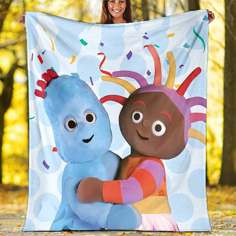 1pc In the Night Garden2 Theme Blanket - Digital Print, Polyester, Cozy for All Seasons, Perfect for Outdoor, Camping, and Travel