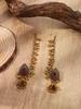 Fashionable Retro Indian Rhinestone Tassel Earring & Hair Chain Set