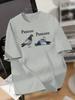 Mens Casual Graphic TShirt Pigeon Print with Dove Design White Crew Neck Short Sleeve Tee Lightweight Summer Streetwear