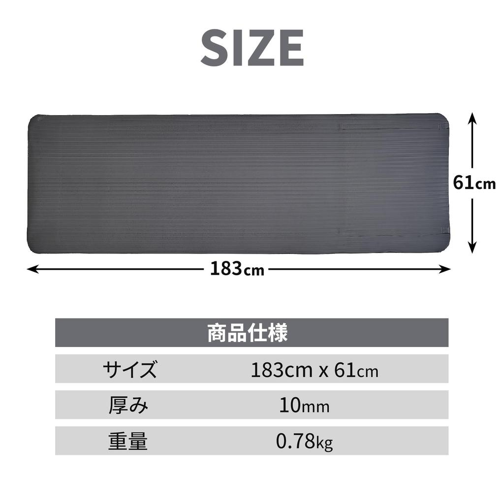VECELO Yoga 10mm Suitable for Hot Strength and Bodyweight Includes Yoga Mat Black Mat, Thick, Non-Slip, 18361cm, Soundproof, Washable, Pilates, Yoga,