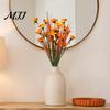 Modern Home Ornament for Holidays Autumn Artificial Flowers Bouquet, Realistic Plastic Floral Arrangement with Layered Lifelike Greenery Vines Leaves