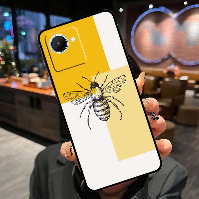 Bee Art Print Cute Cartoon Floral Case For Realme 14 Pro Plus 13 12 11 15 GT6 GT7 Pro C55 C51 C35 C53 C61 C65 C67 C63 C71 C75