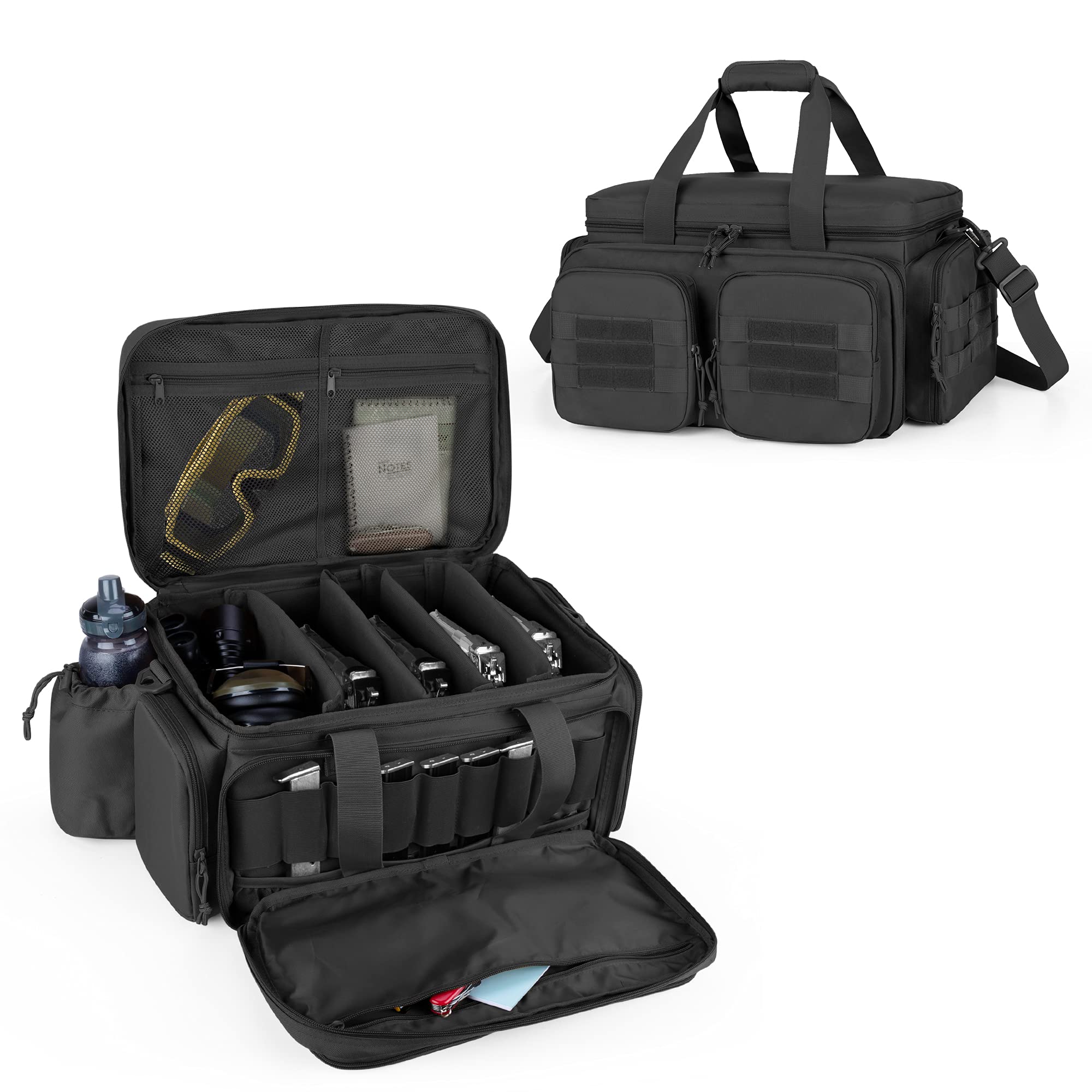 

DSLEAF Handgun Case, Holds 5 Guns, Pistol Bag, Airsoft, Handgun Bag, Pistol Case, Accessory Storage (Black)