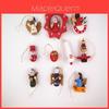 Premium Christmas Xmas Tree Decoration Traditional Wooden Ornament Toy Set