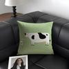 Cow Cartoon Cushion Cover Natural Linen Organic Fabric DoubleSided Printing Sofa Home Decor Gift Pillow Case