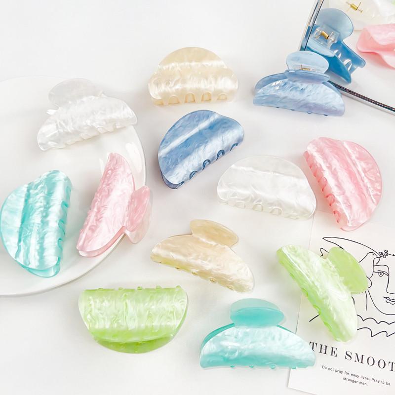 Korean Acrylic Hair Clip for Women Marble Texture Hair Claws Clips Trendy Girl Hairpin Korean Hair Accessories Headwear