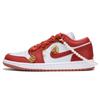Air Jordan 1 Slip Resistant Coverage Low Top Vintage Basketball Shoes Women's Red White DC0774-080(Team59-)