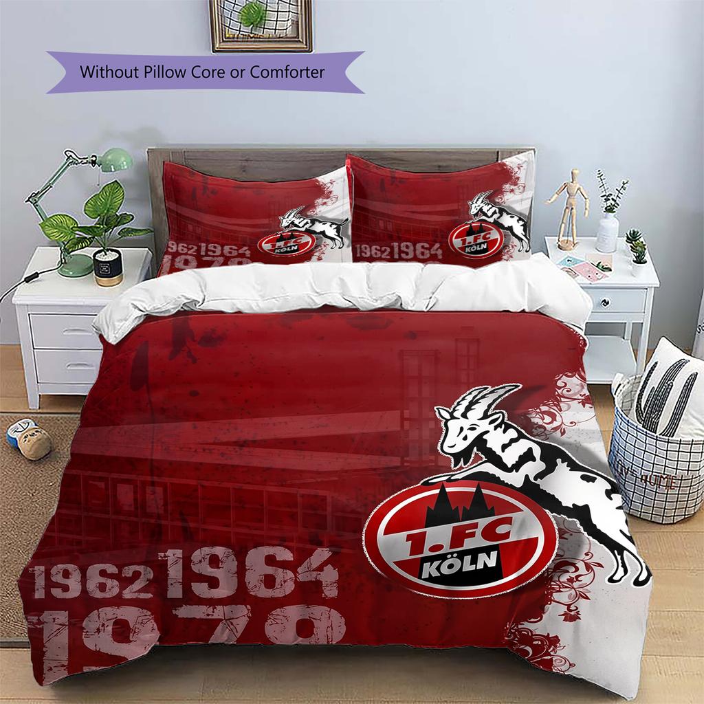 Köln FC Pattern Bedding Home Decoration Birthday Gift (1 * duvet cover + 2 * pillowcase, without core)