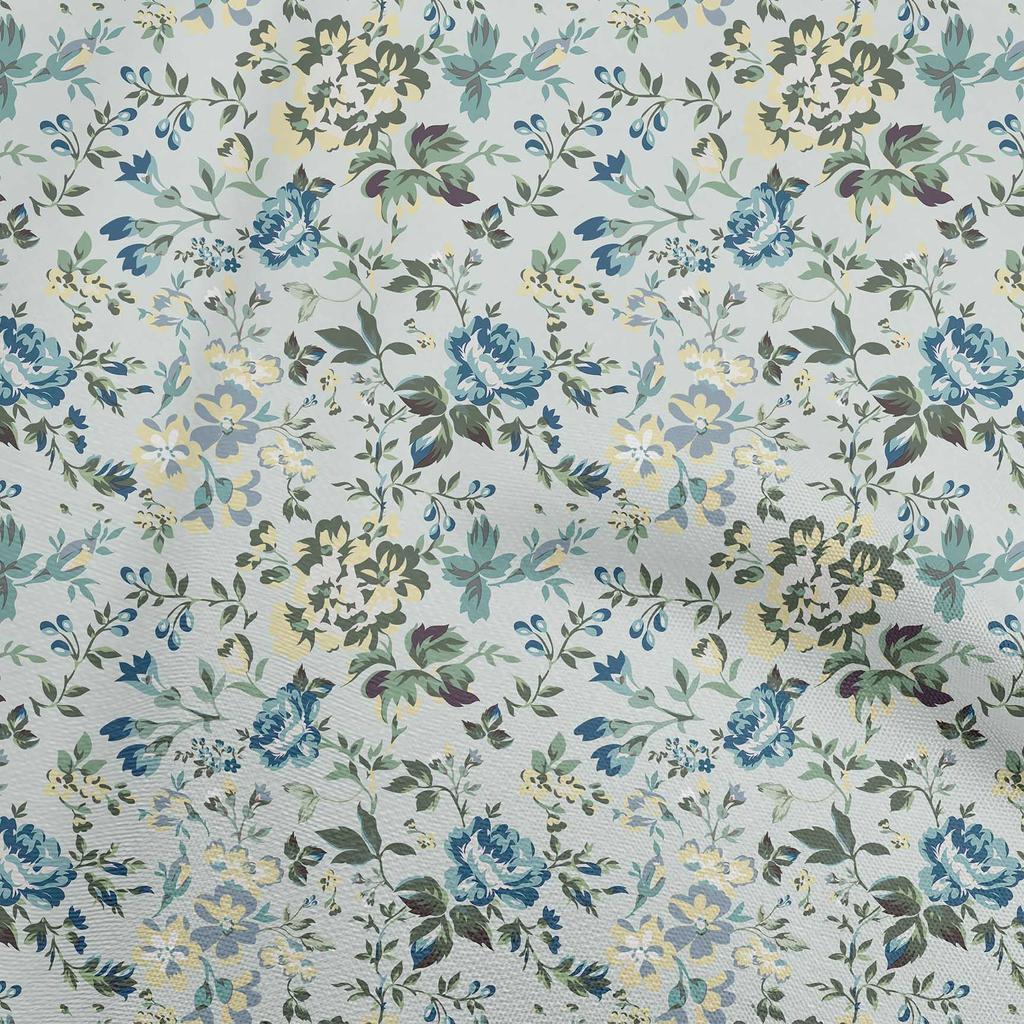 oneOone Georgette Viscose Aquamarine Fabric Florals Sewing Craft Projects Fabric Prints By Yard 42 Inch
