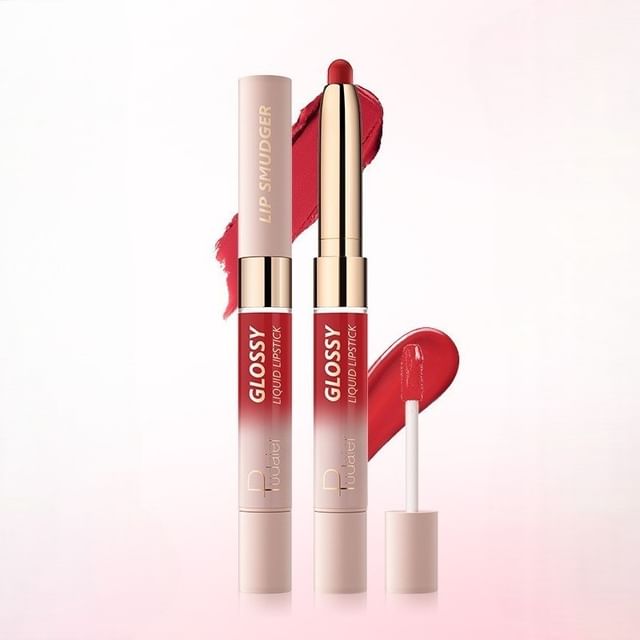 Pudaier - 2-in-1 Dual-Ended Lip Stick & Lip Gloss - 10 Colors 04# Spicy Girl - 4g