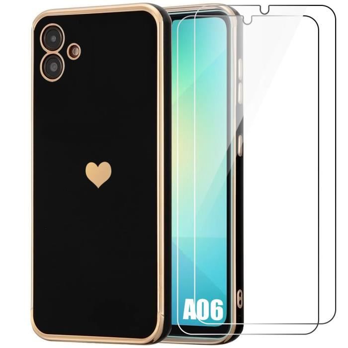 Coque et Verres Trempés - Samsung - Galaxy A06 - Antichoc - Ultra Slim - Motif Cœur
