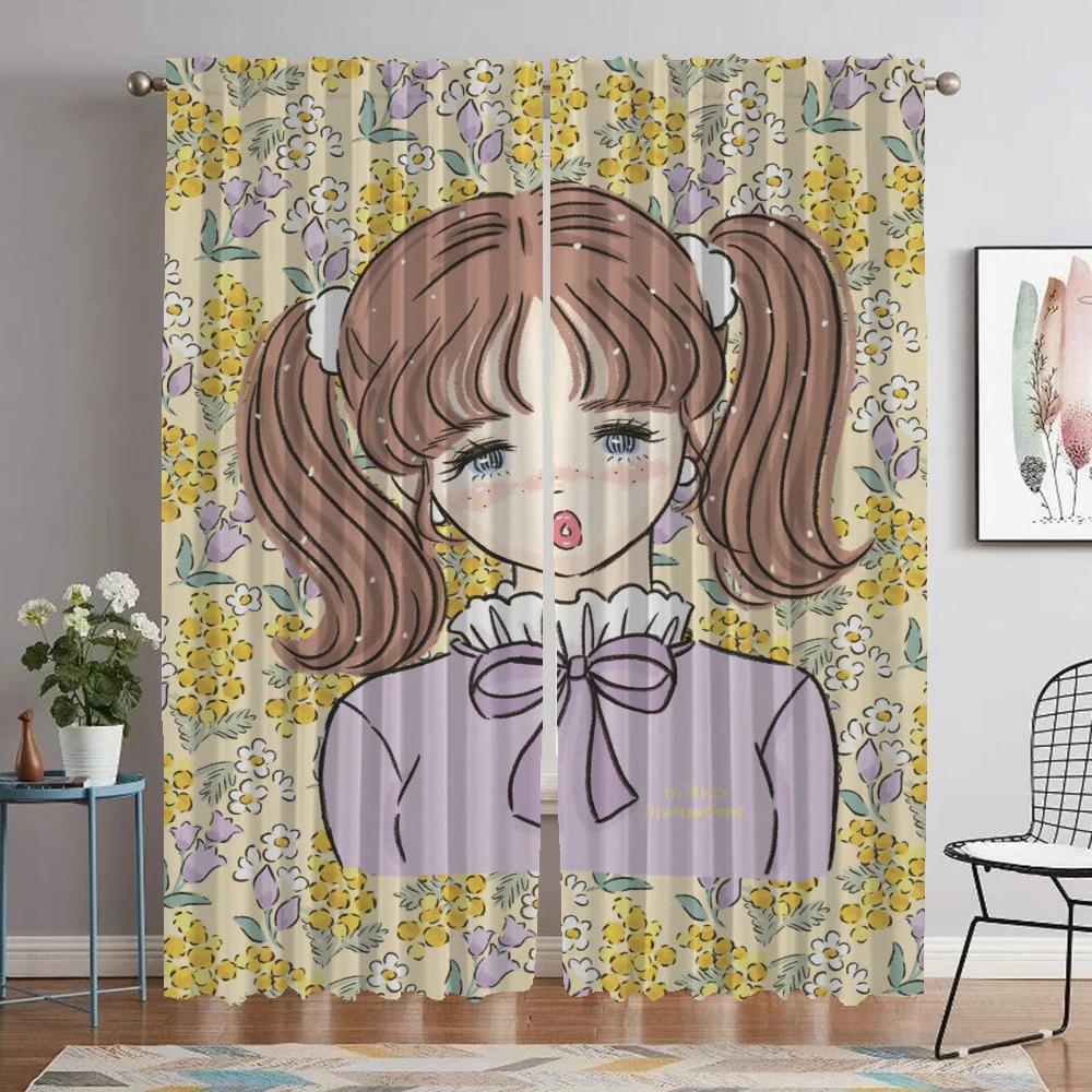 Anti-mosquito Curtains for Camera Mikko Curtains Child Room Halloween Decoration Blackout Curtain Shades Partition Living Modern