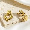 Glossy Non Tarnish Gold Plated Stainless Steel Ear Clips Geometric Waterproof Non Hole Clip Earrings for Women Jewelry Gift