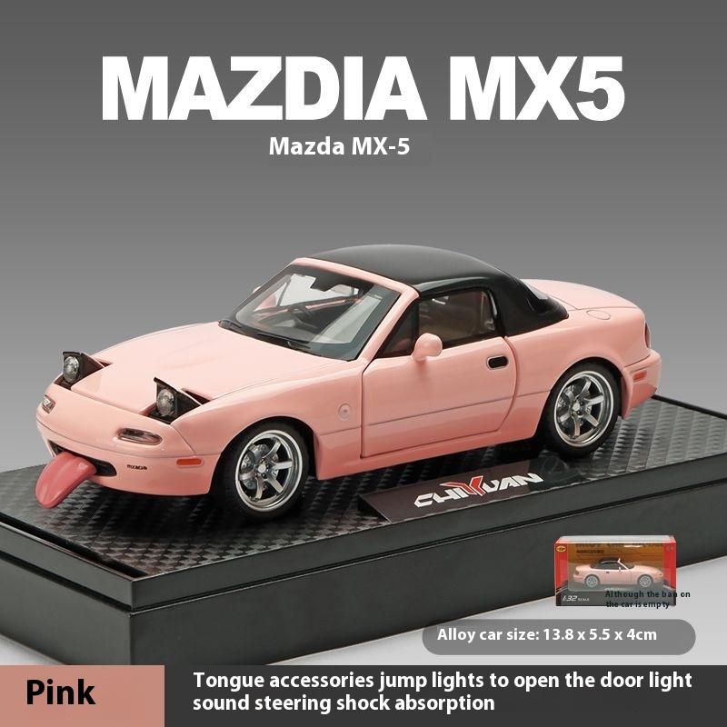 1:32 MAZDA MX-5 Alloy Diecast Racing Car Model Simulation Sound Light Children's Educational Toys Birthday Present For Boys