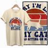 COOLMIND 100% cotton BEIGE cat print exclusive graphic women T shirt big size loose cotton cat lover women tshirt LOVELY cat tee