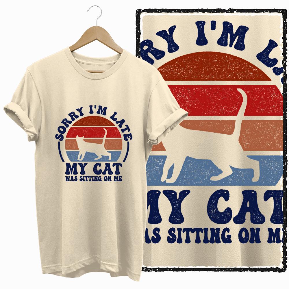 COOLMIND 100% cotton BEIGE cat print exclusive graphic women T shirt big size loose cotton cat lover women tshirt LOVELY cat tee