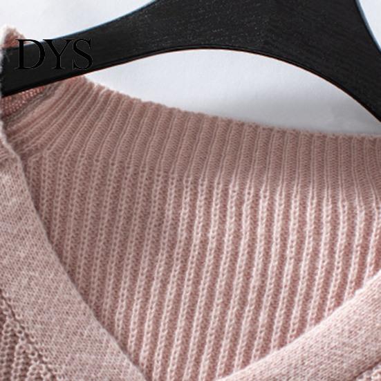 Casual Women Cardigan Sweater Coat V-Neck Lantern Long Sleeve Single Knitwear Breasted Knitted Solid Color Loose Minimalist Design