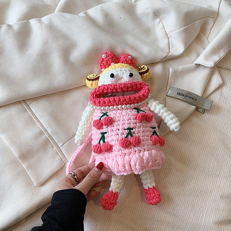 Premium Sense Niche Messenger Bag Female 2025 Autumn and Winter New Cute Funny Sausage Big Mouth Mobile Phone Bag Change Bag