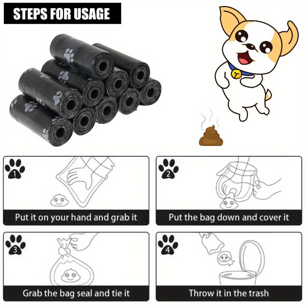15 Rolls (225pcs) Dog Poop Bag Disposable Pet Garbage Bag Dog Garbage Bag Design Pet Poop Cleaning Bone Bag Dispenser Tool
