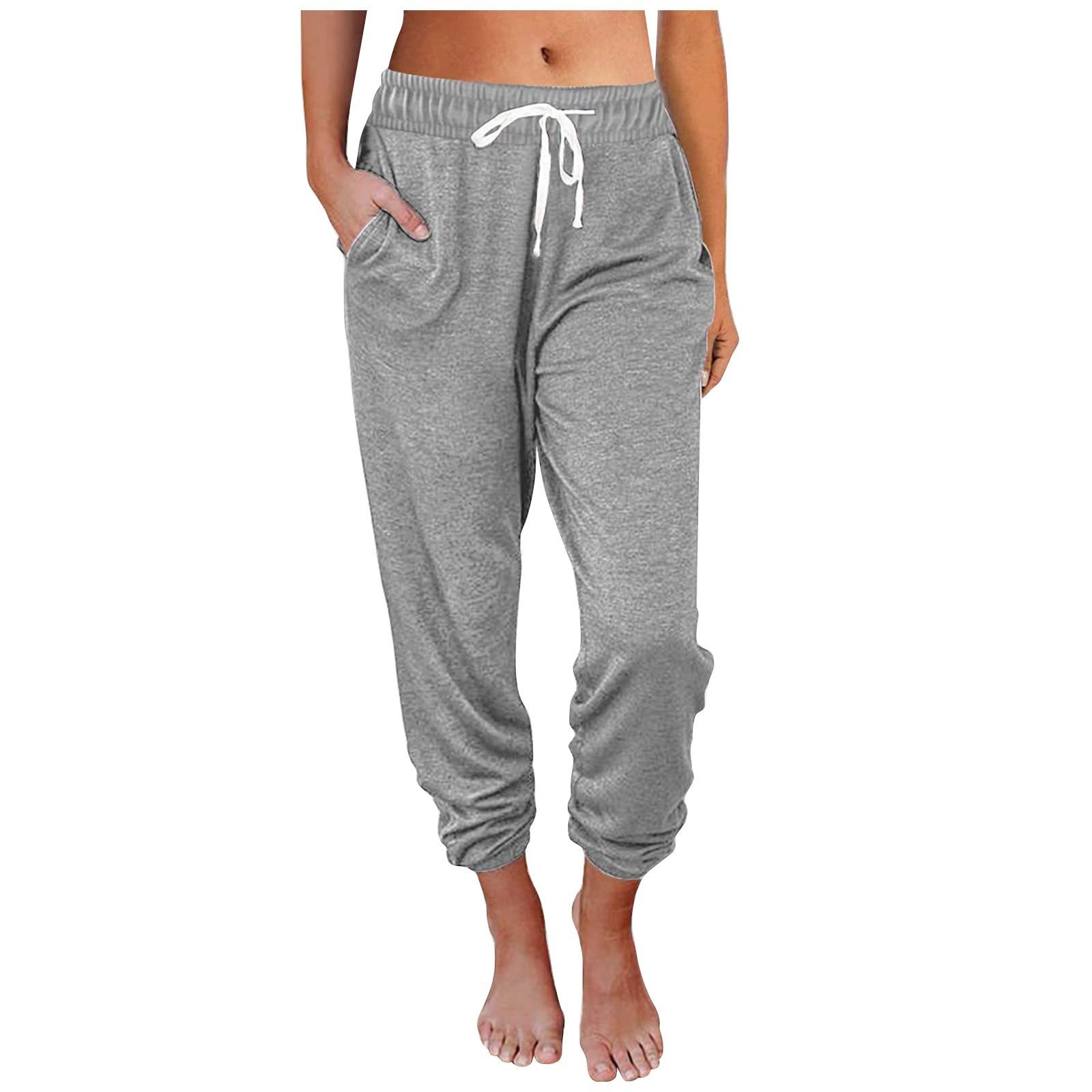 

Женские однотонные повседневные джоггеры, легкие спортивные штаны с карманами на молнии, спортивные брюки для тренировок M