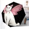 1pc Fairy Cat with Pink Wings Umbrella with Plastic Handle,Suitable for All Seasons Home Travel Outdoor UmbrellaM1188