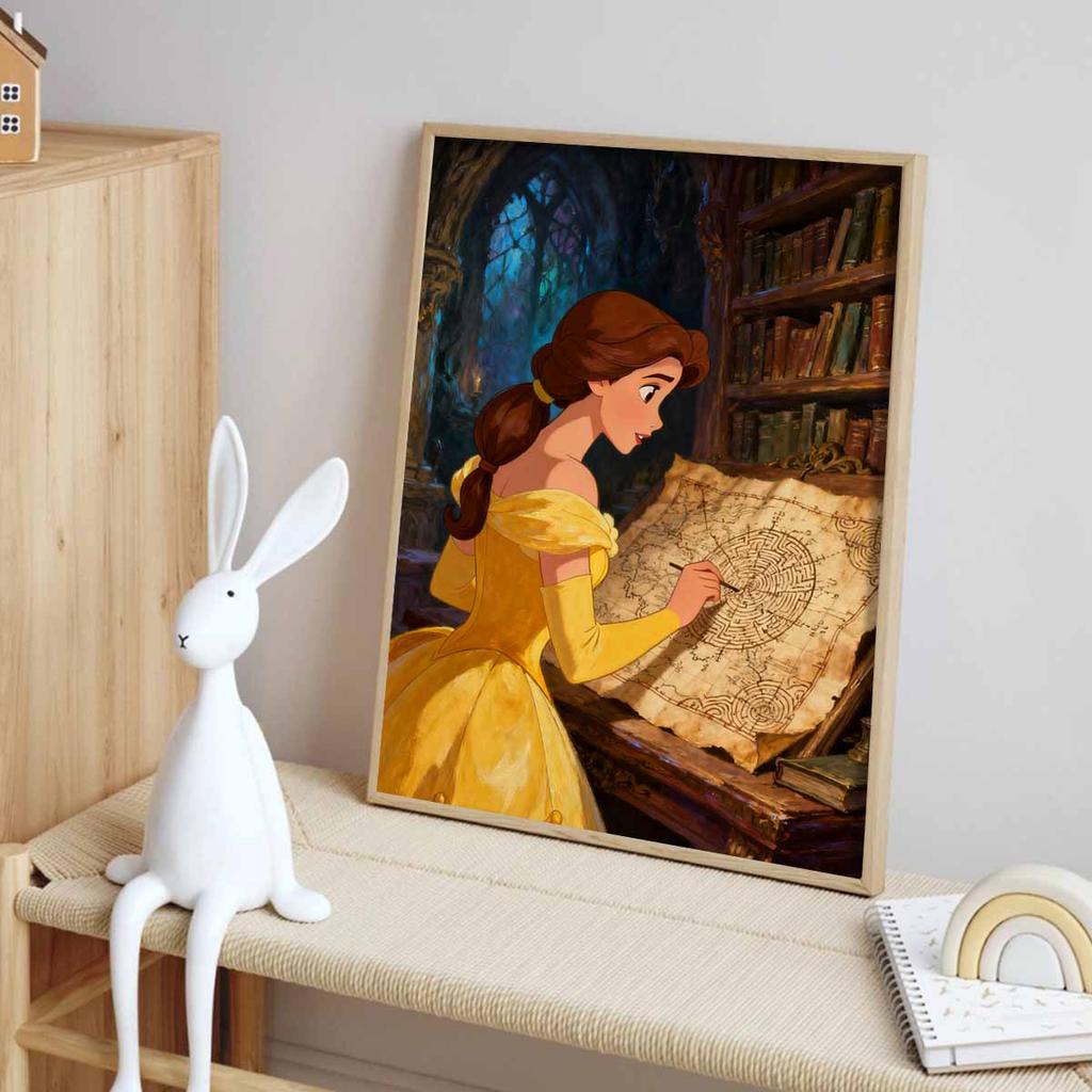 Disney 5D Diamond Painting Kit Belle Reading A Map Home or Office Home Decor Art Diamond Painting Kit