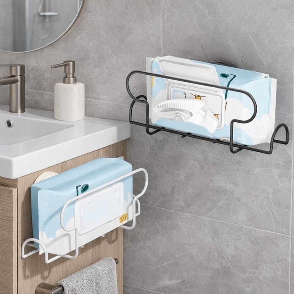 No Drill Wet Wipe Storage Rack Iron Face Towel Storage Box Paper Towel Holder  for Kitchen