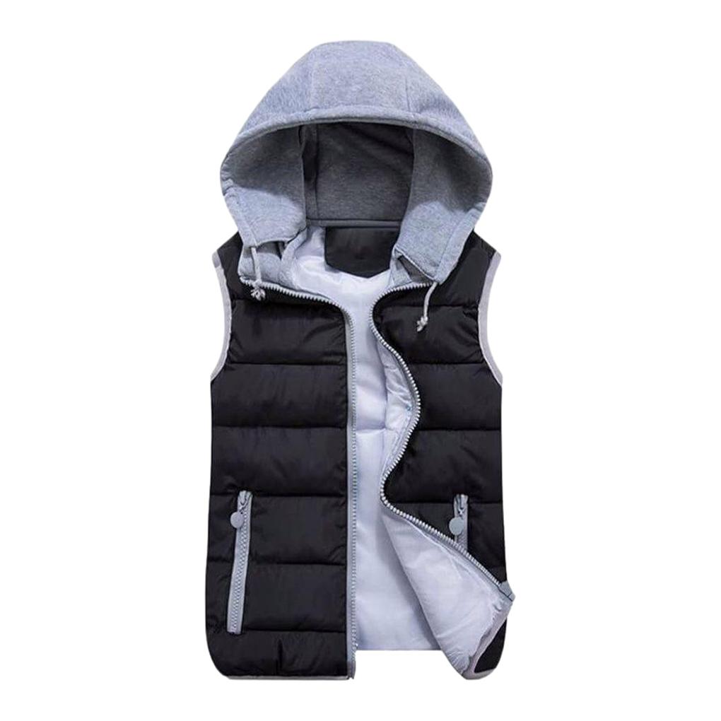 

Стильный жилет Оставайтесь модными со стильным жилетом Безрукавное зимнее пальто с капюшоном Зимние жилеты