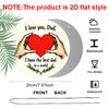 2D Flat, 1pc "I Love You Dad" Round Metal Wall Sign - Retro Pastoral Aluminum Tin Plaque Suitable for Father's Day Gift, Garage, Cafe Decor - Vintage