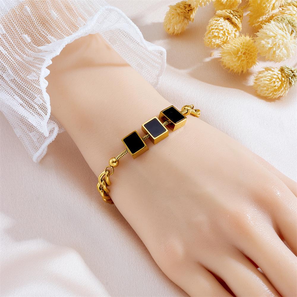 Meichen 18k Gold Non-Fading Titanium Steel Women's Fashion Bracelets - Simple, Versatile, Trendy European and American Style.