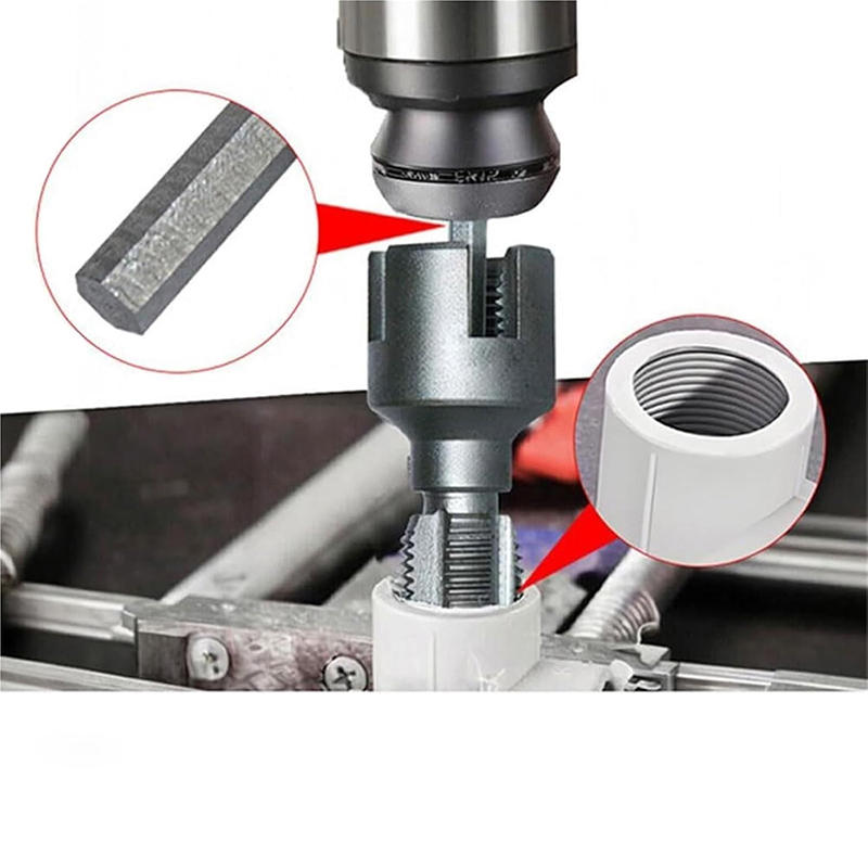 Pipe Thread Cutting Tool Integrated Internal & External Pipe Threading Tool Electric Drill Compatible PVC Pipe Threader Kit