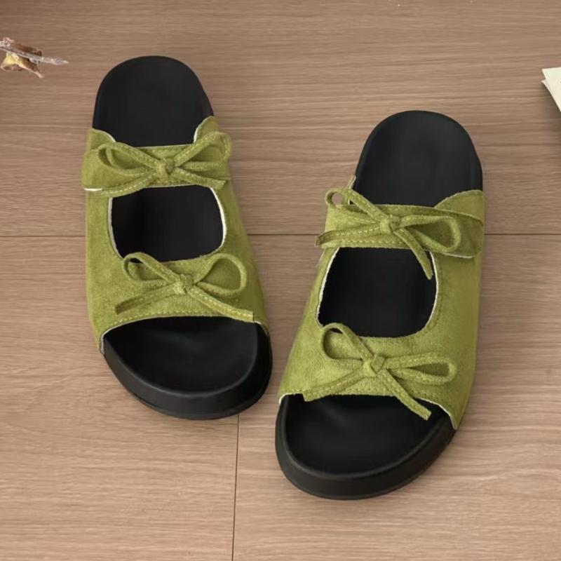 Fashion Bow Women Flats Slippers Elegant Slides Woman Shoes 2025 New Trend Summer Fashion Flip Flops Designer Walking Cozy Mujer Zapatos