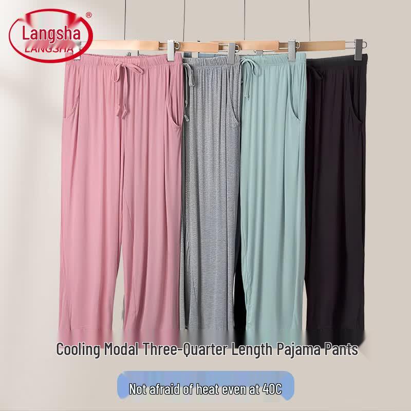 Langsha Women s Modal Blend Capri Lounge Pants L
