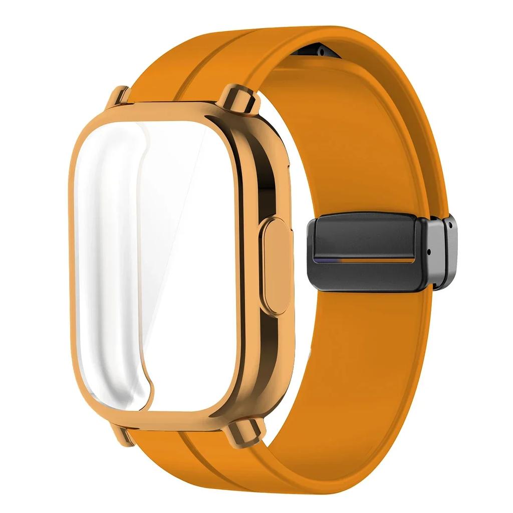 Magnetisches Silikonarmband + Hülle für Xiaomi Redmi Watch 5 Active Lite Smartwatch Armband und Hülle für Redmi Watch 5 Active Lite