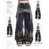 Jeans Dritti a Gamba Larga Americani Retro 2024 – Stile Estivo High Street, Vestibilità Ampia, Design di Nicchia
