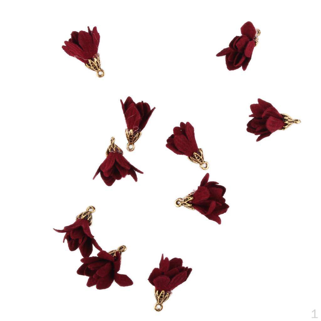 

10 Pcs Rose Shape Pendants DIY Necklaces Bracelet Jewelry Making красный