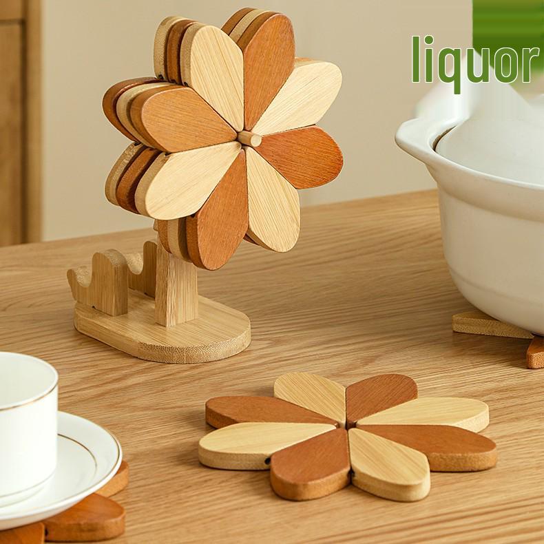 

Heat Insulation Pad - Dynamic Windmill Solid Wood Anti-Scald Pot Mat & Table Coaster Single Piece