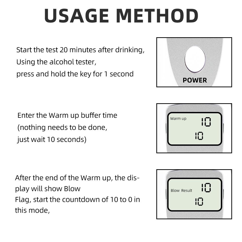 Digital Alcohol Tester with Sound Alarm Mini Alcohol Breath Analyzer  Breathalyzer Drunk Driving Test Tool for Household Police